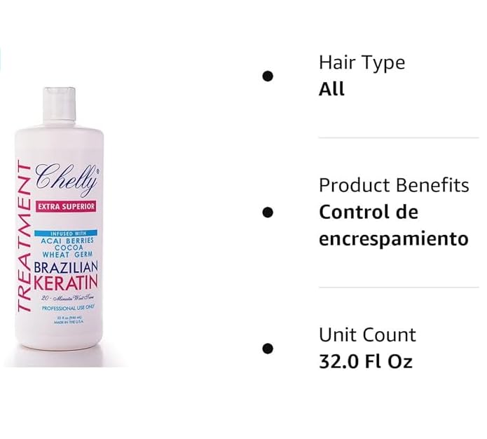Chelly Keratina Brasileña Superior: etiqueta original que garantiza autenticidad y seguridad del producto.