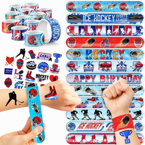 Tatuajes temporales de hockey Cherisnowy con diseños vibrantes para fiestas.