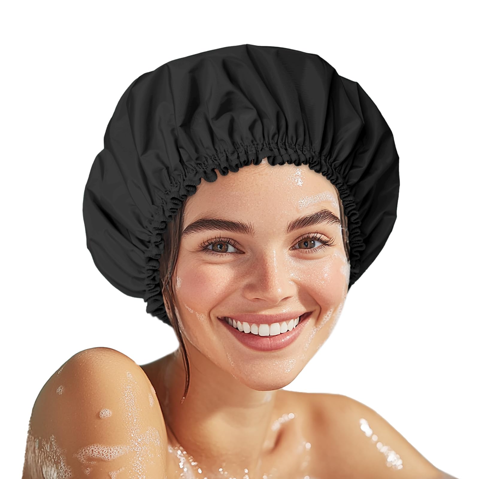 CHFONG capucha de ducha doble capa para mujer protege el cabello durante la ducha