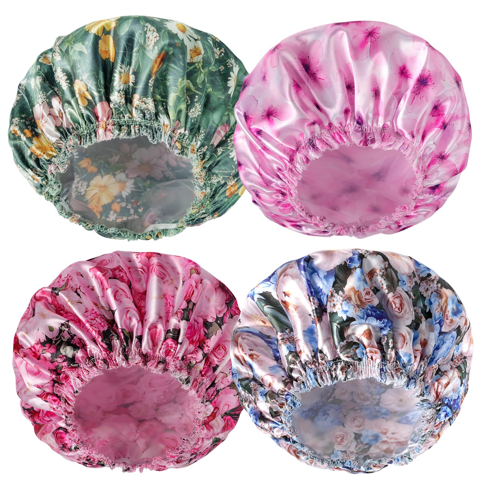 Gorra de ducha CHFONG con estampas florales protege el cabello durante la ducha.