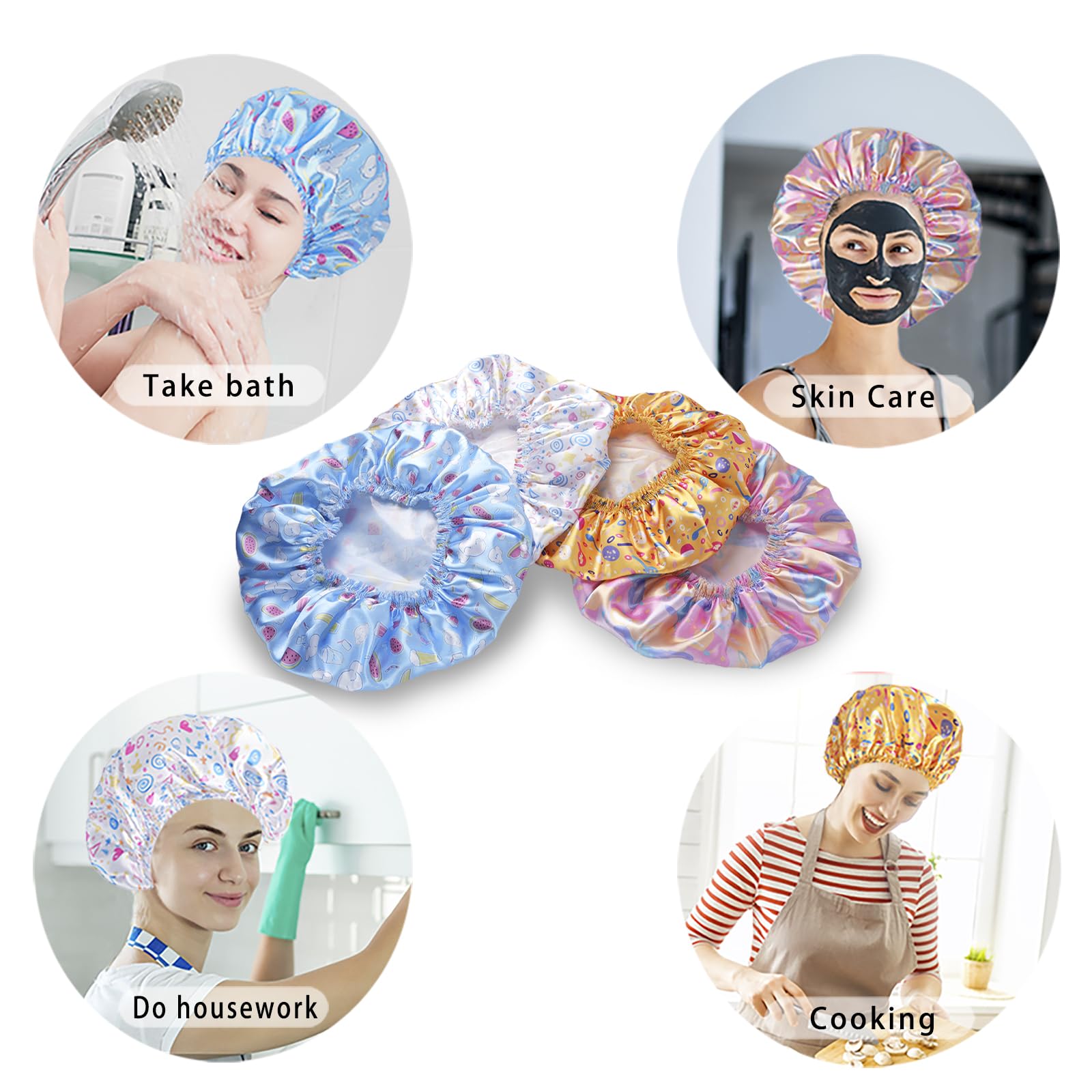 Gorra de ducha CHFONG patrón sandía ideal para tratamientos faciales en casa