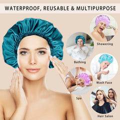 Gorro CHFONG de doble capa impermeable protege el cabello durante la ducha