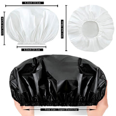 CHFONG gorro de ducha jumbo interior elástico: ajuste seguro para cabello grueso