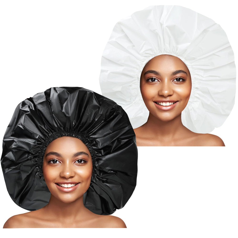 CHFONG gorro de ducha jumbo negro protege el cabello durante la ducha