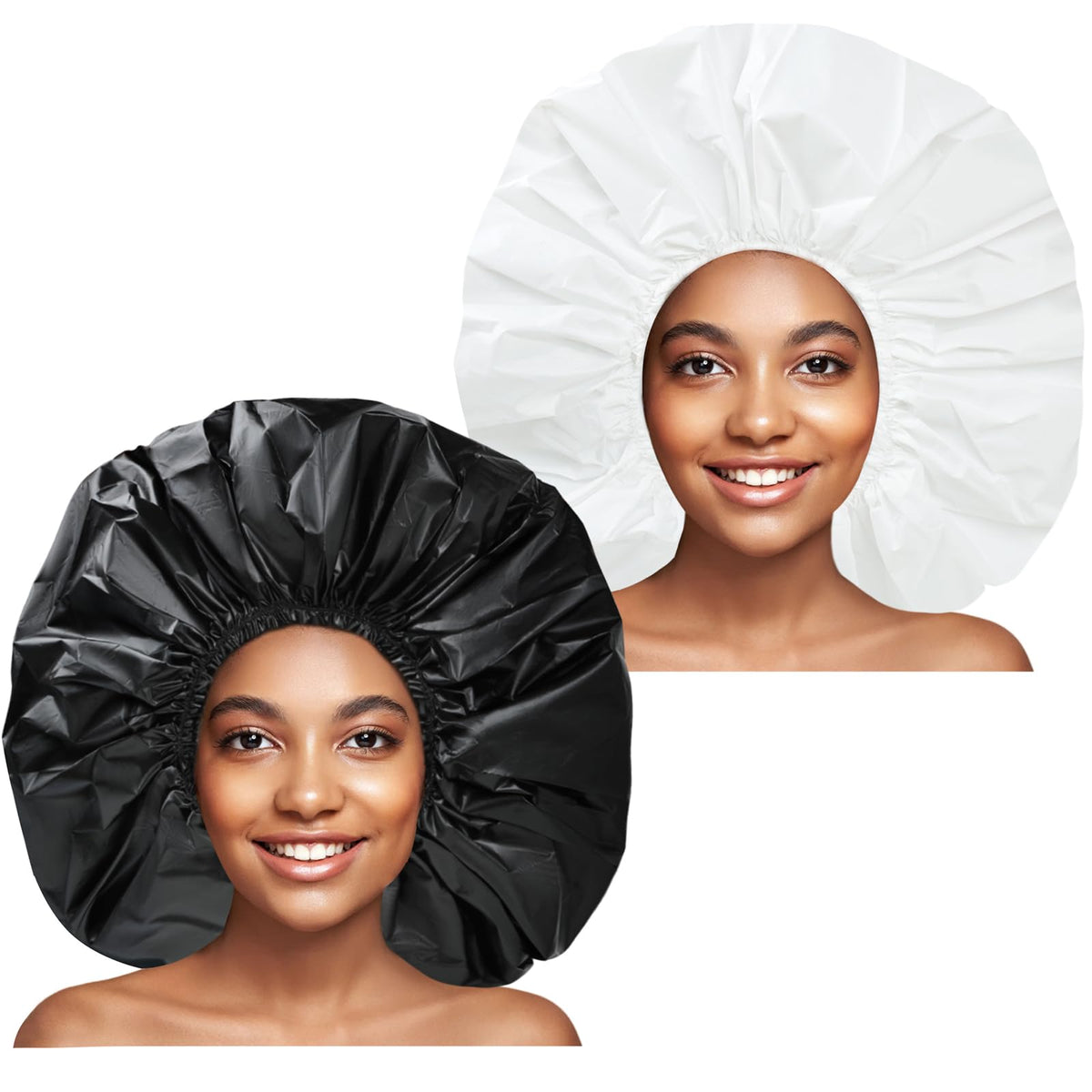 CHFONG gorro de ducha jumbo negro protege el cabello durante la ducha