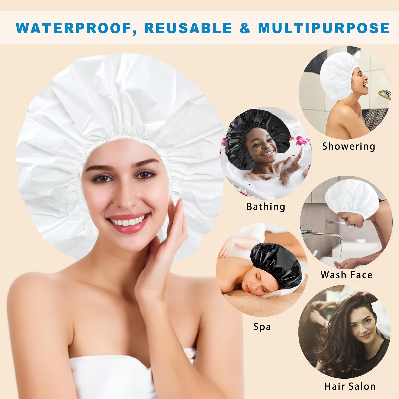 CHFONG gorro de ducha jumbo uso cocina protege del agua mientras cocinas