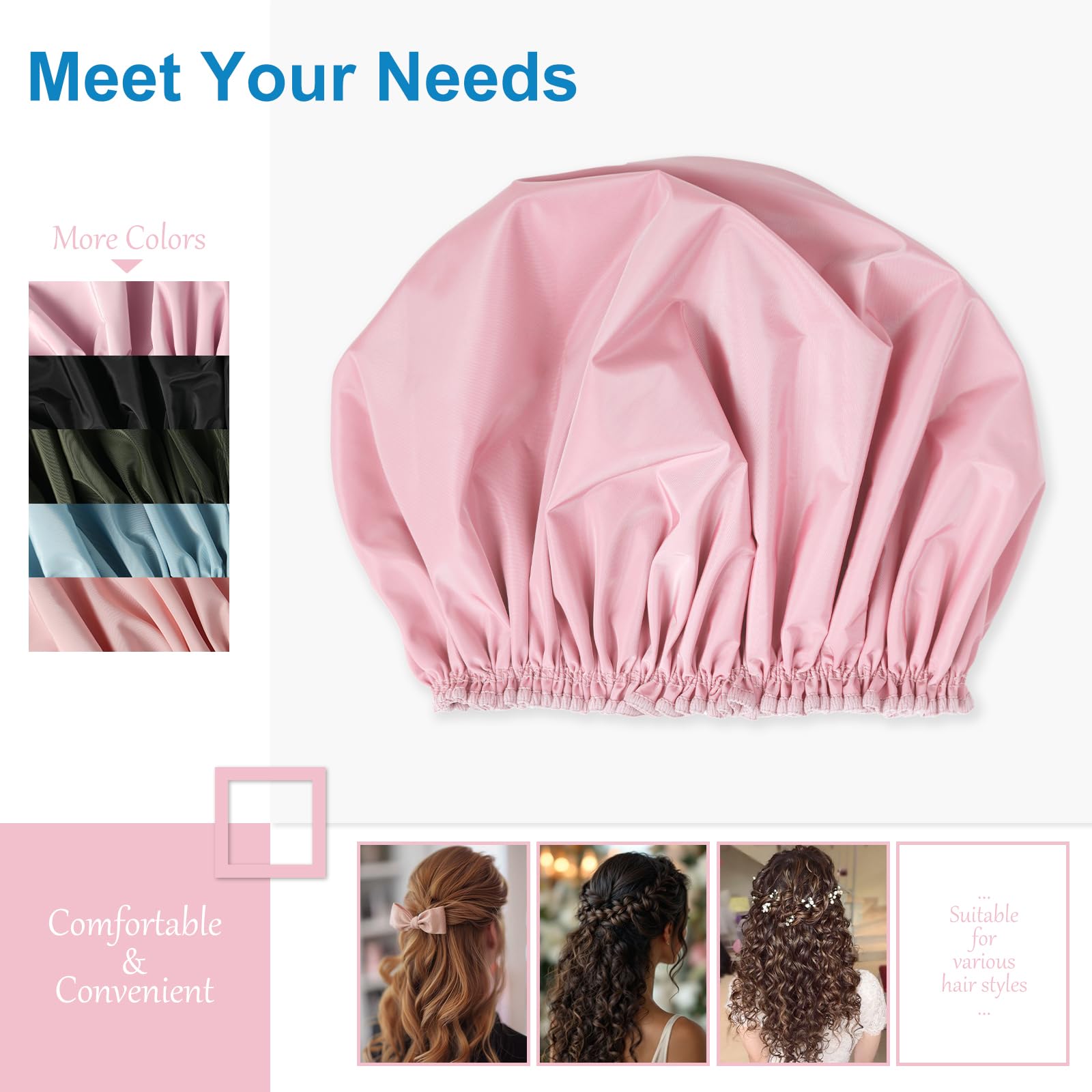 Gorro CHFONG para cabello largo, versátil para casa o gimnasio.