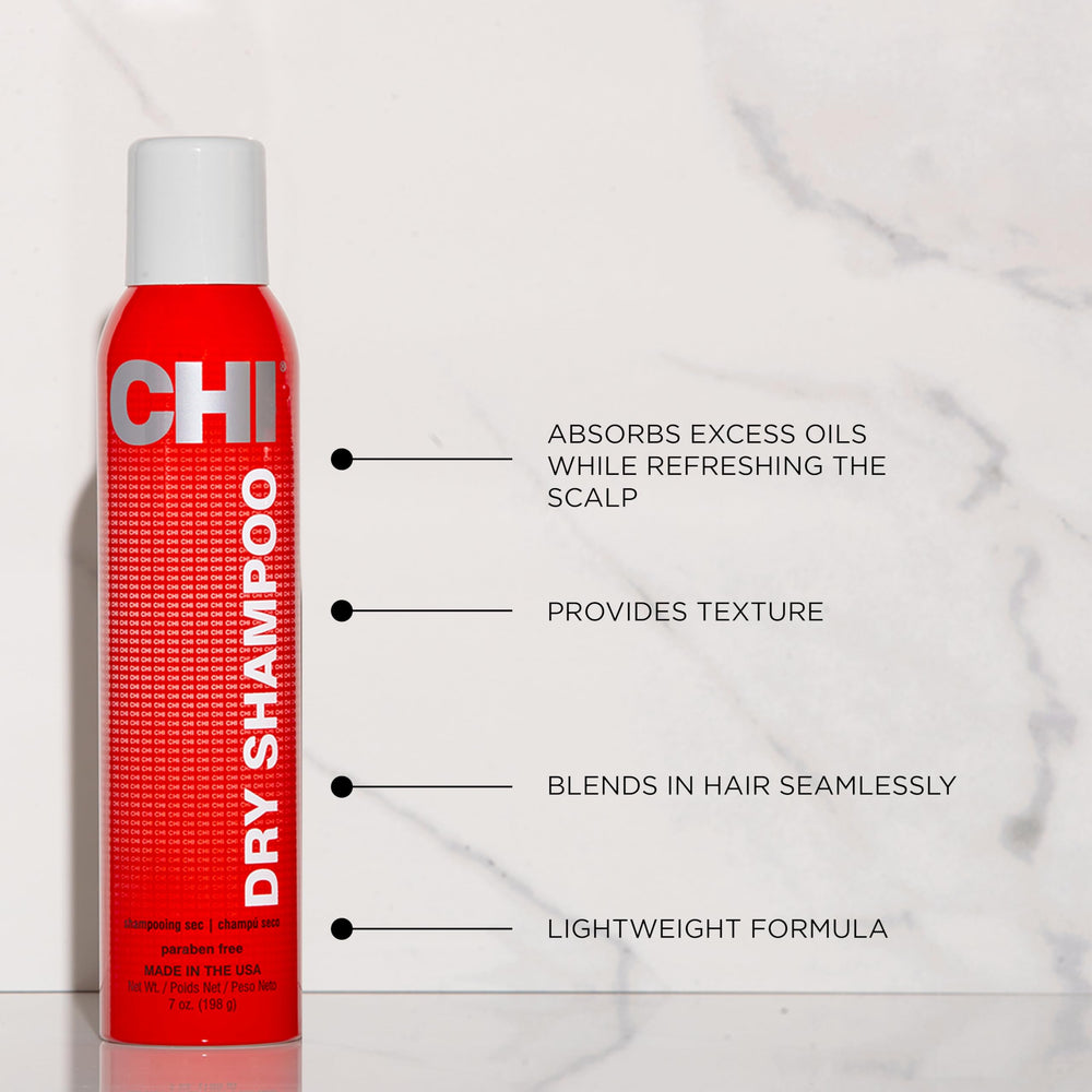 CHI Dry Shampoo textura natural al aplicar se funde con el cabello.