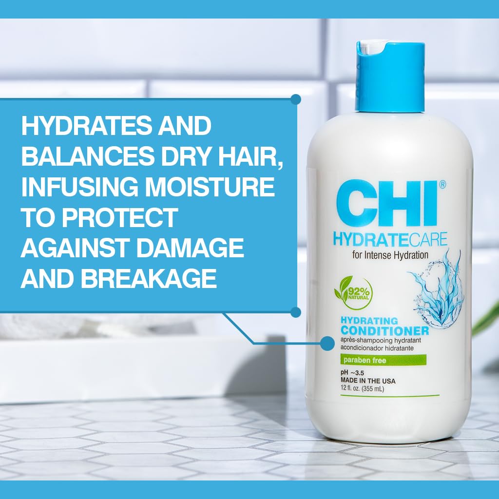CHI HydrateCare textura cremosa para distribuir desde raíces hasta puntas