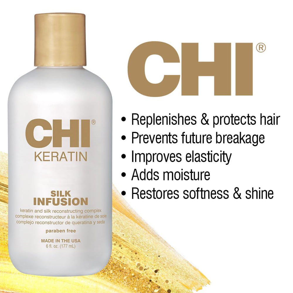 CHI Keratin Silk Infusion, protección de calor al usar herramientas de peinado