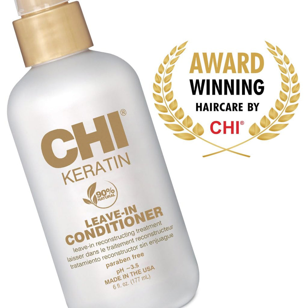 CHI Keratin enfocado a cabellos dañados, textura sedosa.