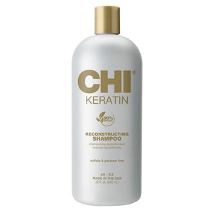 CHI Champú reconstruido de keratina en botella, aporta brillo y resistencia
