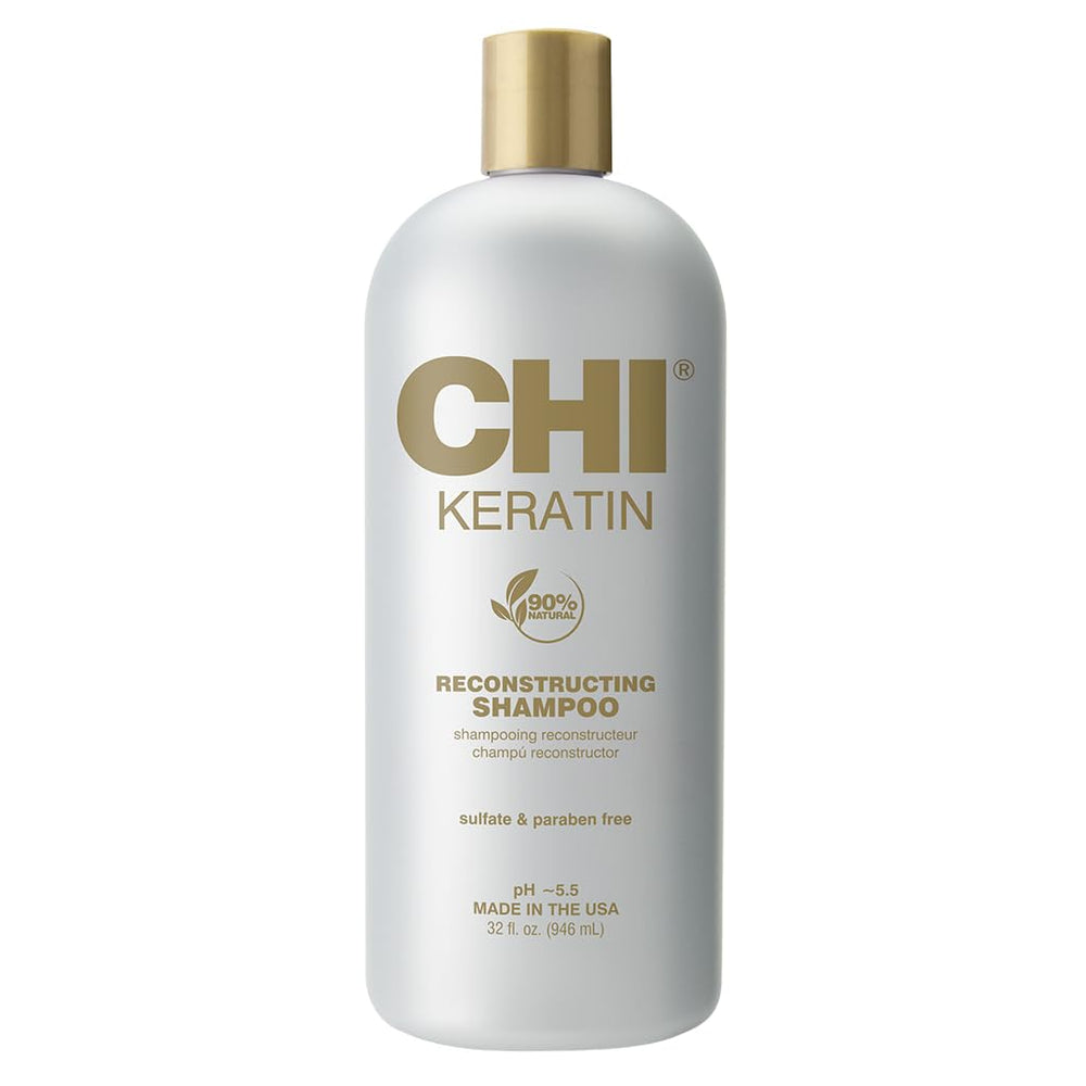 CHI Champú reconstruido de keratina en botella, aporta brillo y resistencia
