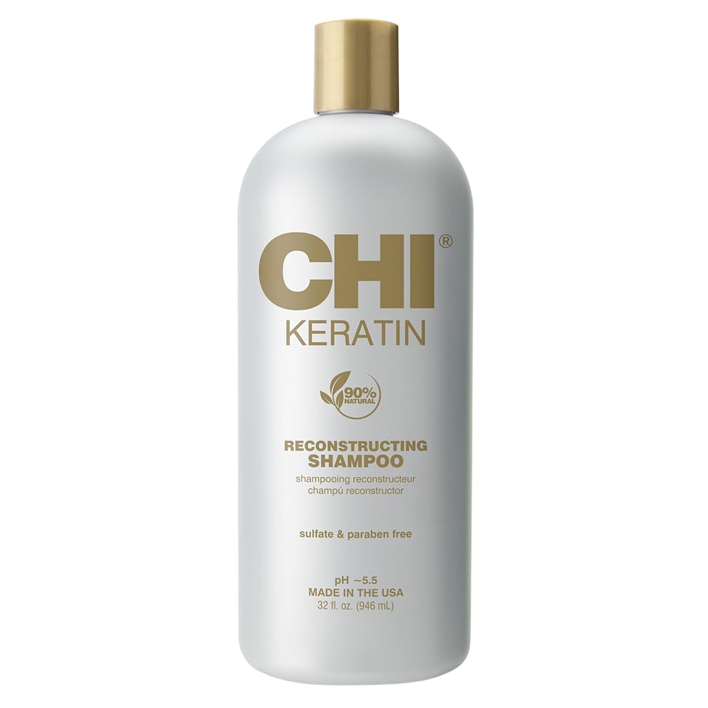 CHI Champú reconstruido de keratina en botella, aporta brillo y resistencia