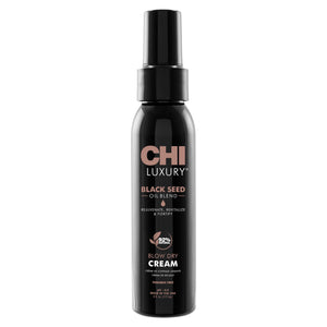 CHI crema para secado con aceite de semilla negra: aplicación suave para cabello liso y brillante.