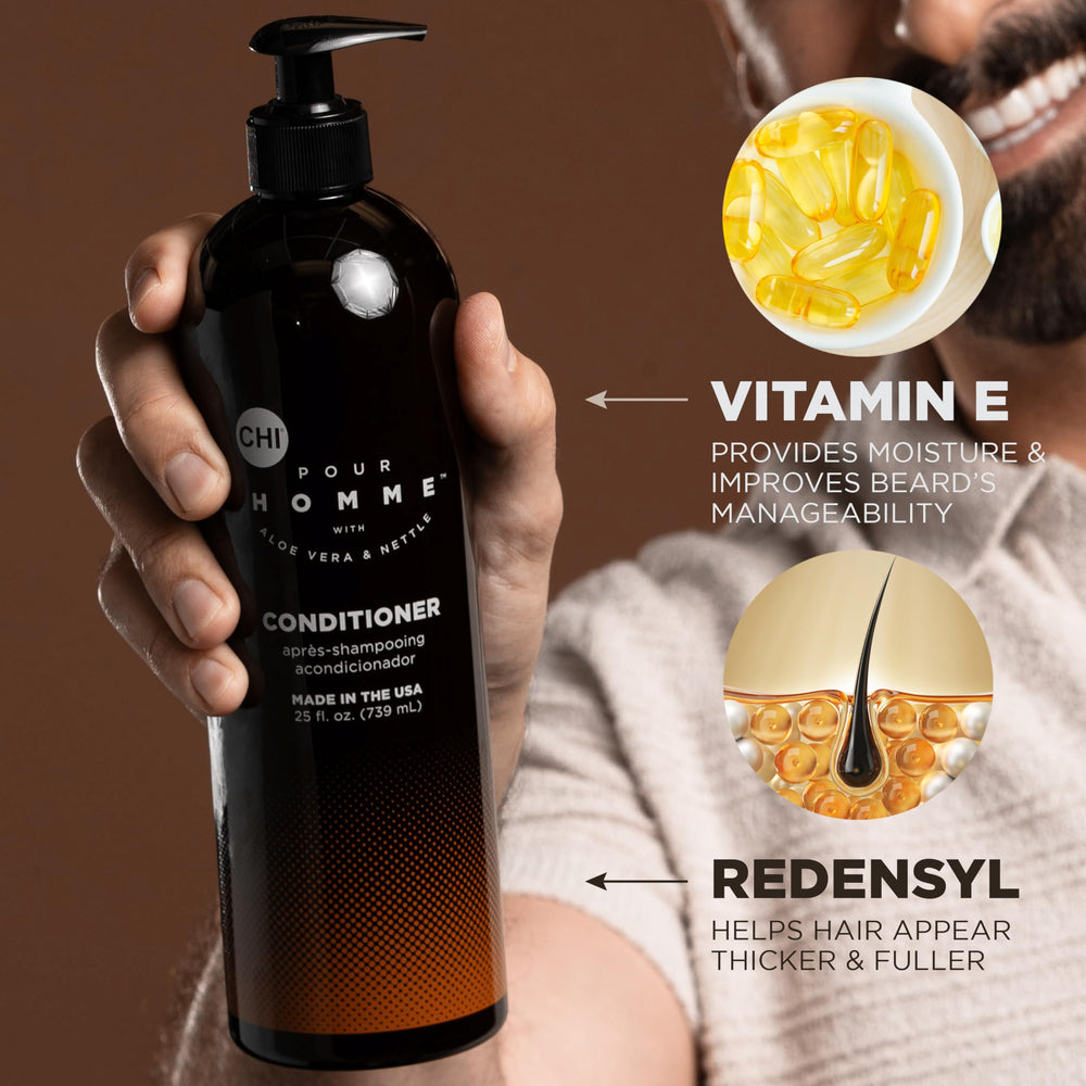 CHI Pour Homme: cabello suave y brillante tras cada uso.