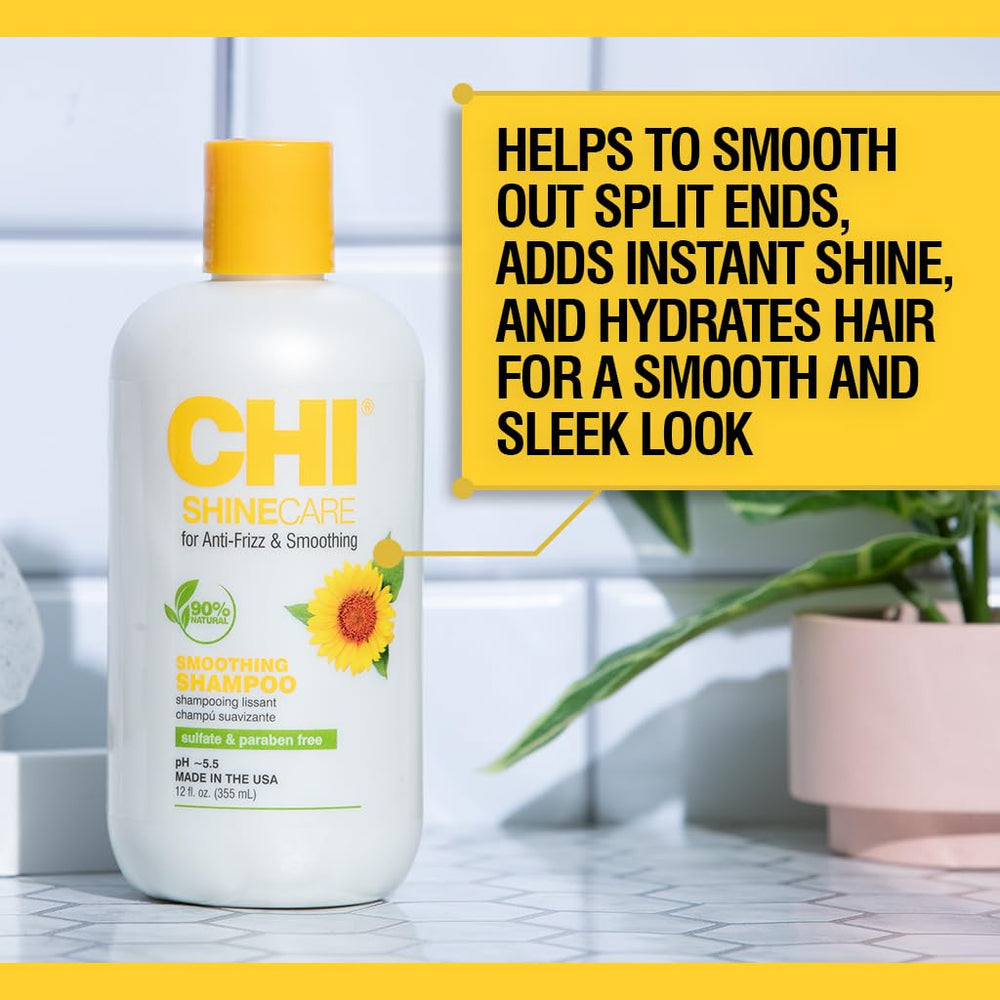 CHI ShineCare cabell cambiado tras lavado, espuma suave facilita peinado
