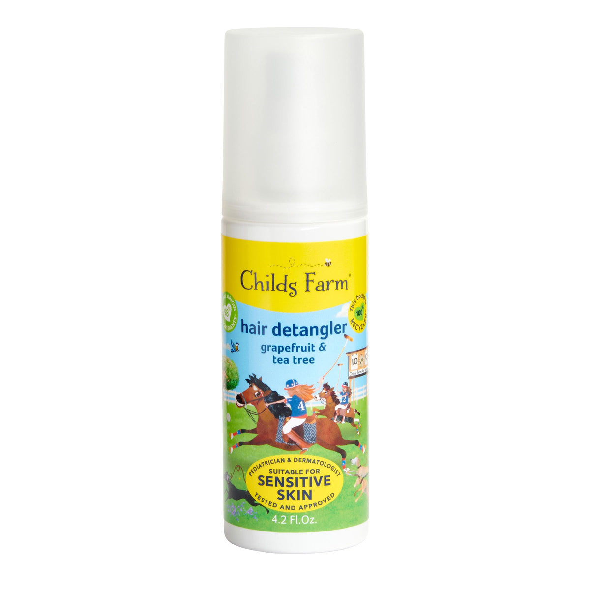Childs Farm desenredante infantil, botella toronja, facilita desenredar cabellos con aroma cítrico.