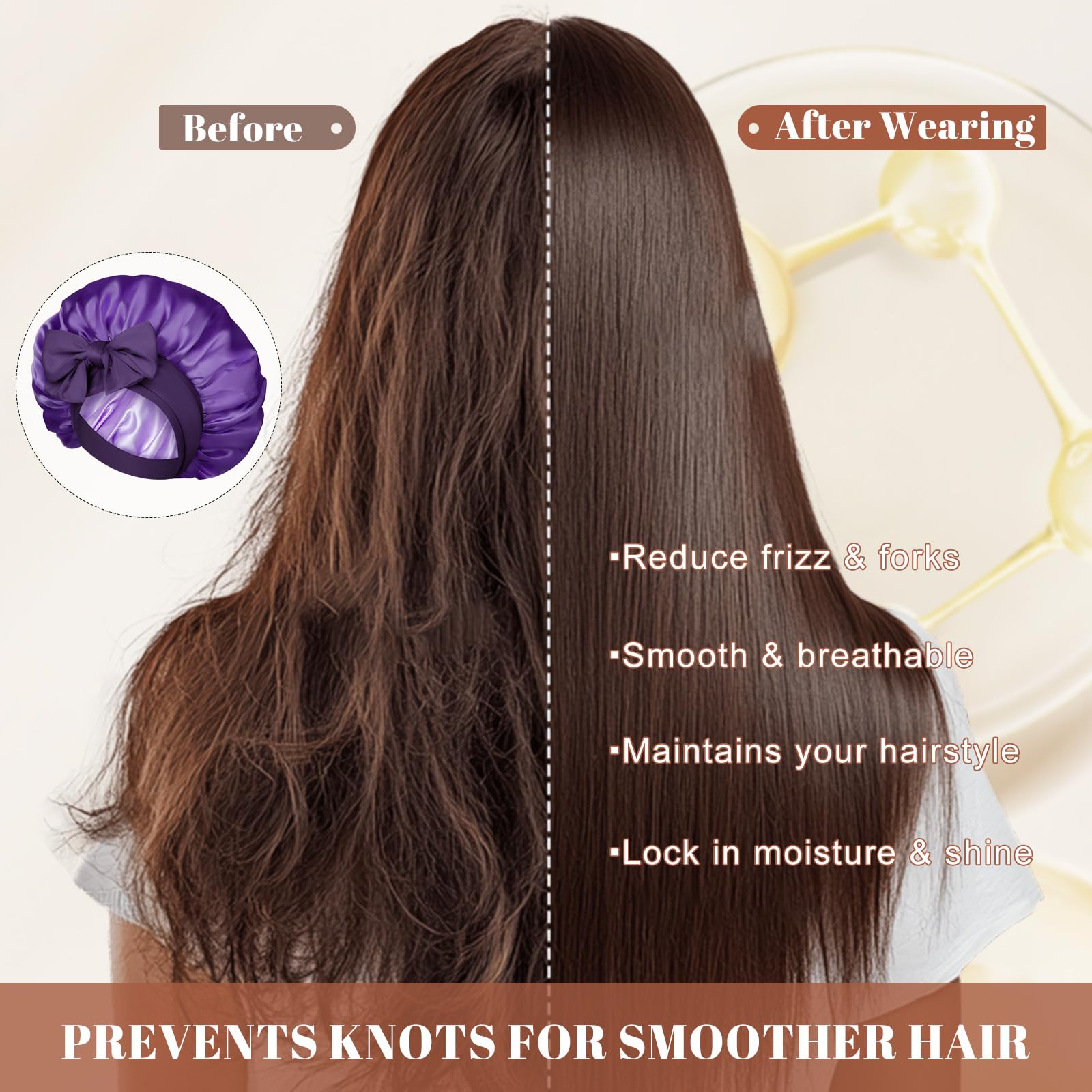 CHLINS bonete satin para todo tipo de cabello, suave y comodo