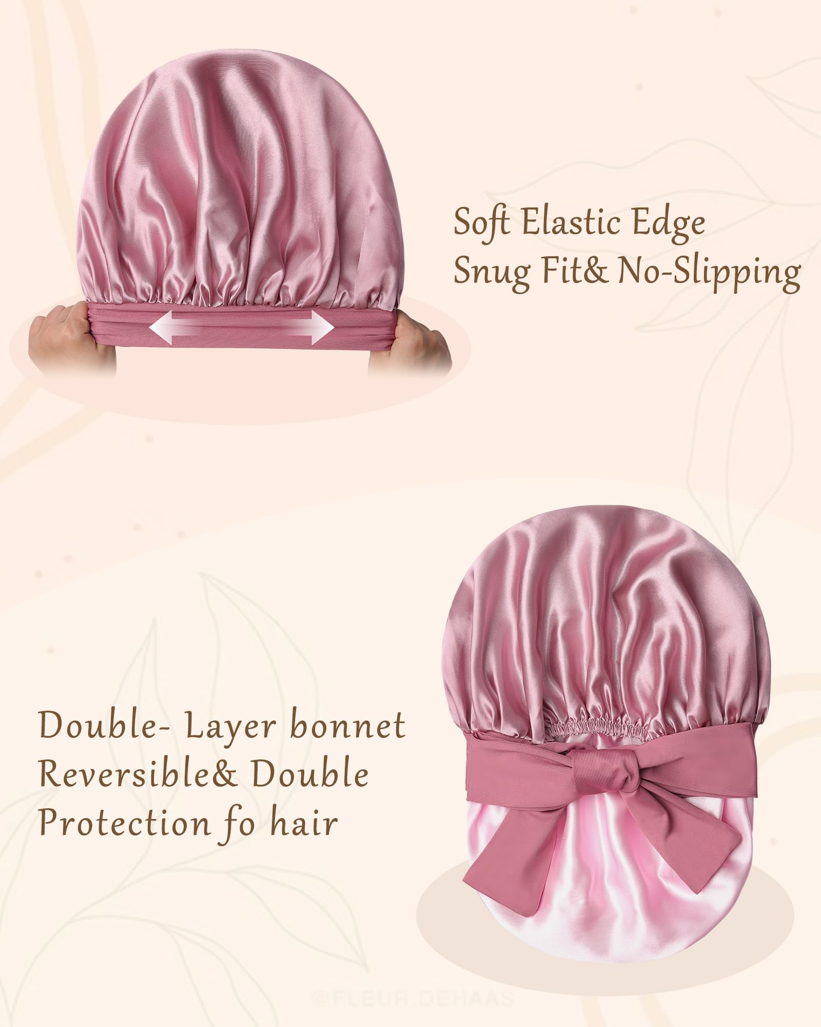 CHLINS bonete satén protege el cabello durante la noche y reduce fricción