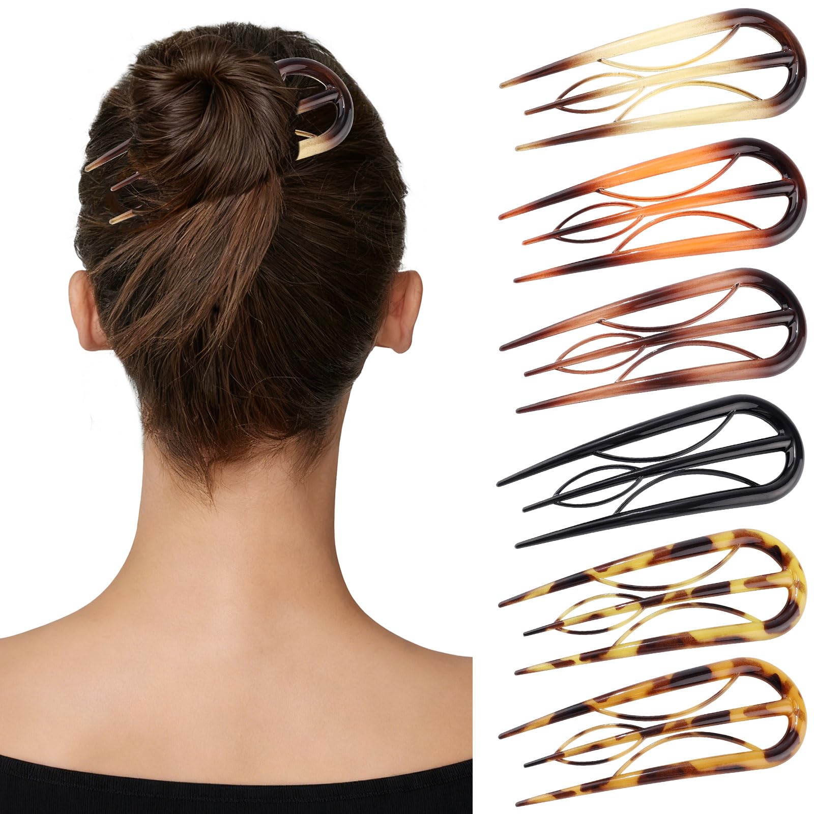 CHLINS pinzas en forma de U con dientes internos ofrecen sujeción estable para peinados duraderos.