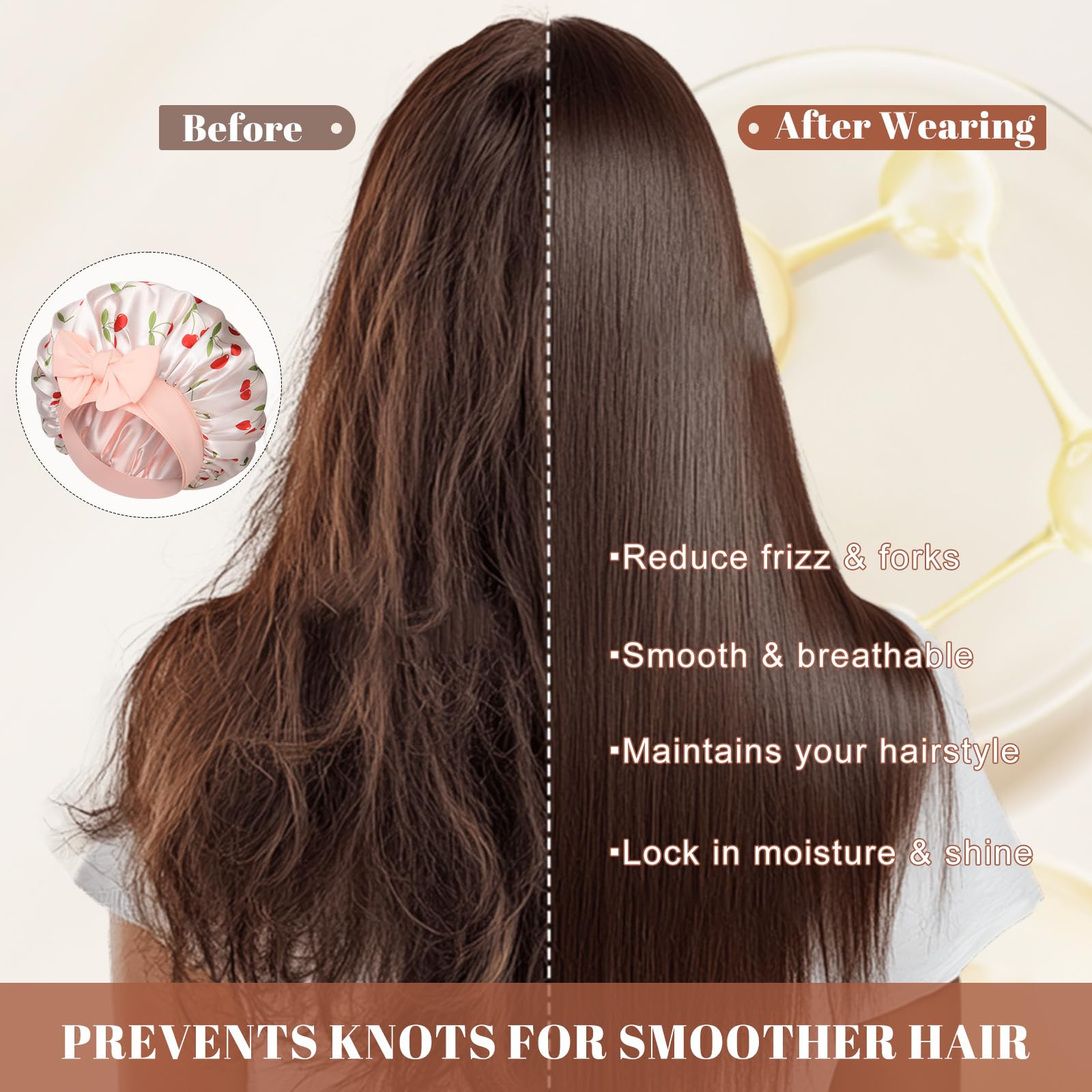 Gorro CHLINS para cabello rizado, mantiene la forma y reduce frizz.