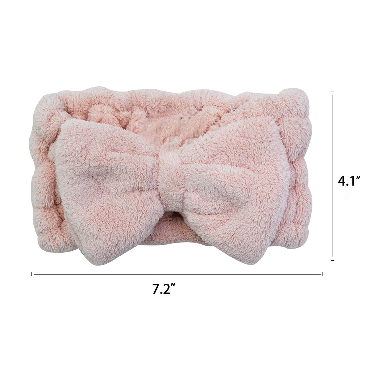 Diadema con lazo en rosa de Chloven para spa y cuidado facial cómodo.