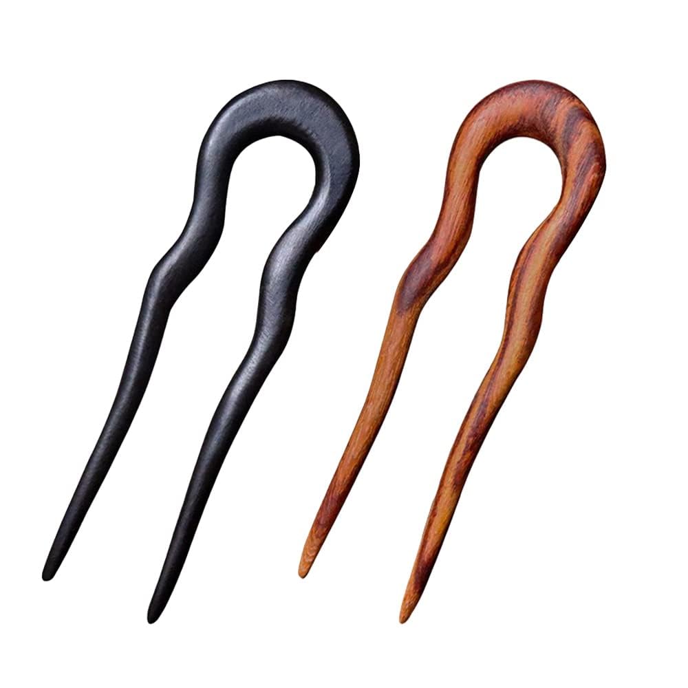 La horquilla CHOISBEING de forma U en madera ofrece sujeción elegante para cabello diario.