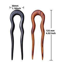 El paquete de dos horquillas CHOISBEING en madera permite peinados rápidos y seguros.
