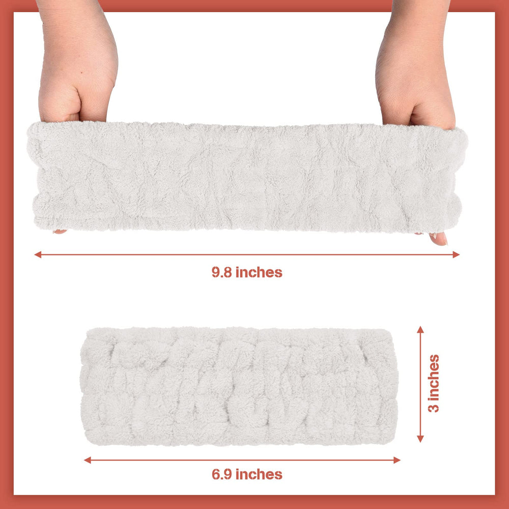 Cinta elástica blanca de Chuangdi para maquillaje, evita que el cabello estorbe durante la rutina facial.