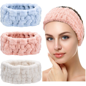 Diadema de spa Chuangdi azul para cabello durante el lavado facial