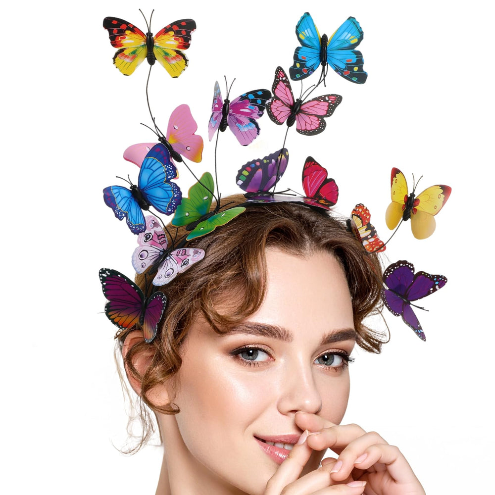 Diadema CIATBYYJ con mariposas para disfraces y fiestas.