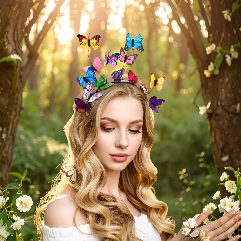 Diadema CIATBYYJ para graduación con mariposas distintivas.