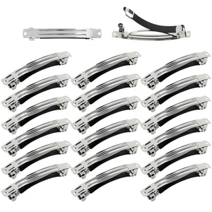 Horquilla Cinaci Francesa de metal plateado 8 cm, agarre firme para mechones grandes