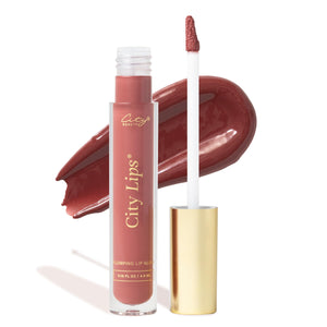 City Beauty City Lips labio-brillo Crimson ofrece plenitud y brillo glamoroso.