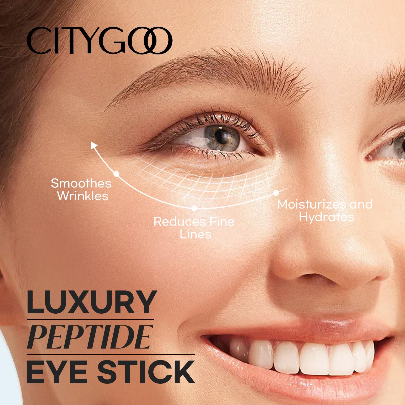CITYGOO Retinol Eye Stick aplicación suave en el contorno de ojos.