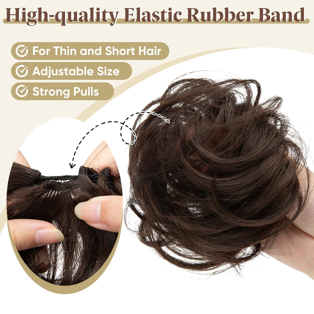 CJL HAIR 2Piezas: moño alto fácil de fijar crema rubio