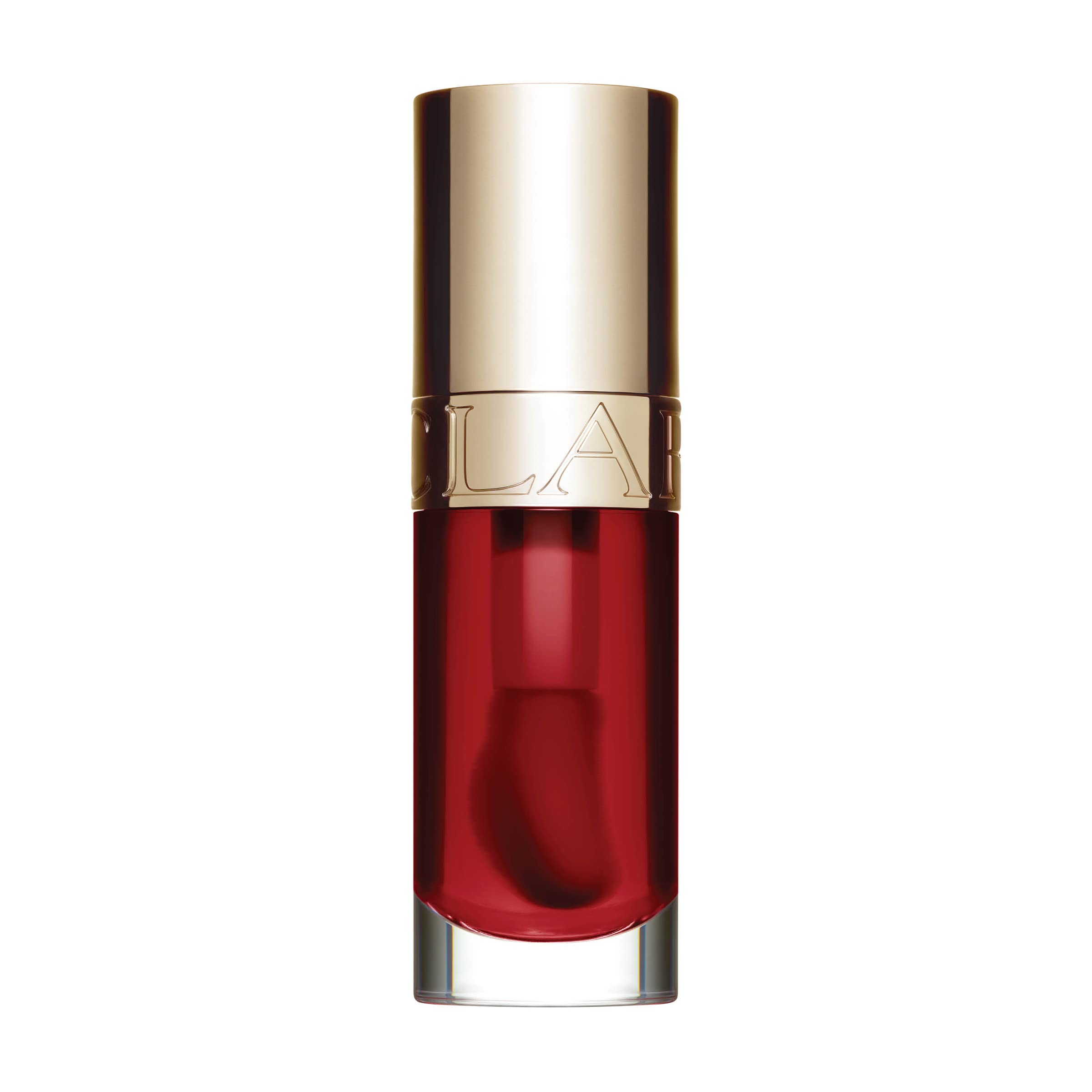 Clarins Aceite de confort para labios con brillo suave y color ligero.