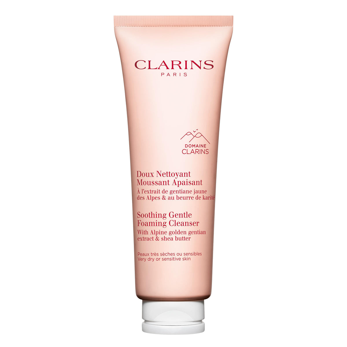 Clarins limpiador espumoso suave en botella, limpieza suave para piel seca