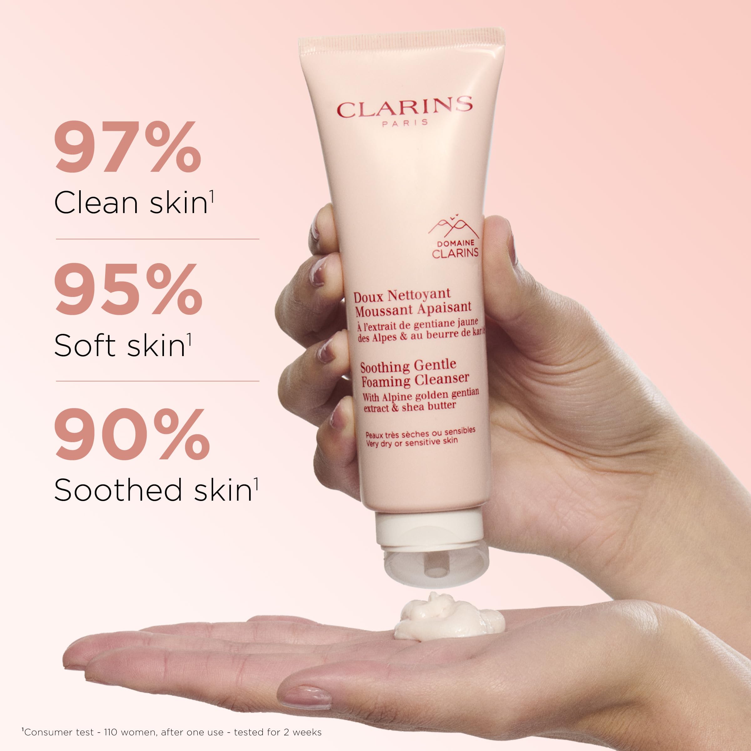 Textura espuma facial crema de Clarins, hidratación suave