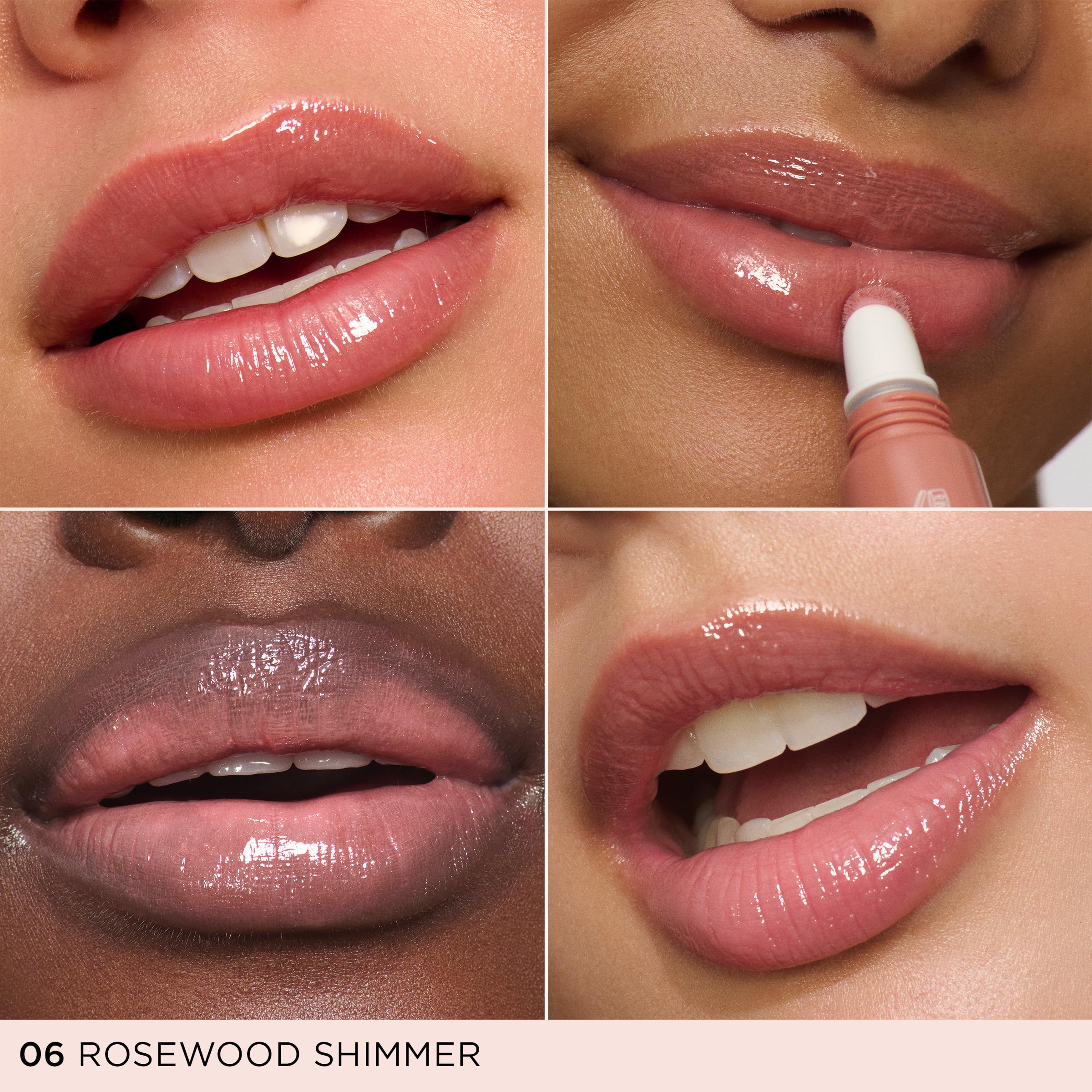 Aplicación suave del labial Clarins, textura ligera y brillo translúcido.