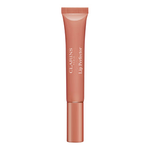 Clarins labial natural de acabado ligero, empaque elegante para uso diario.