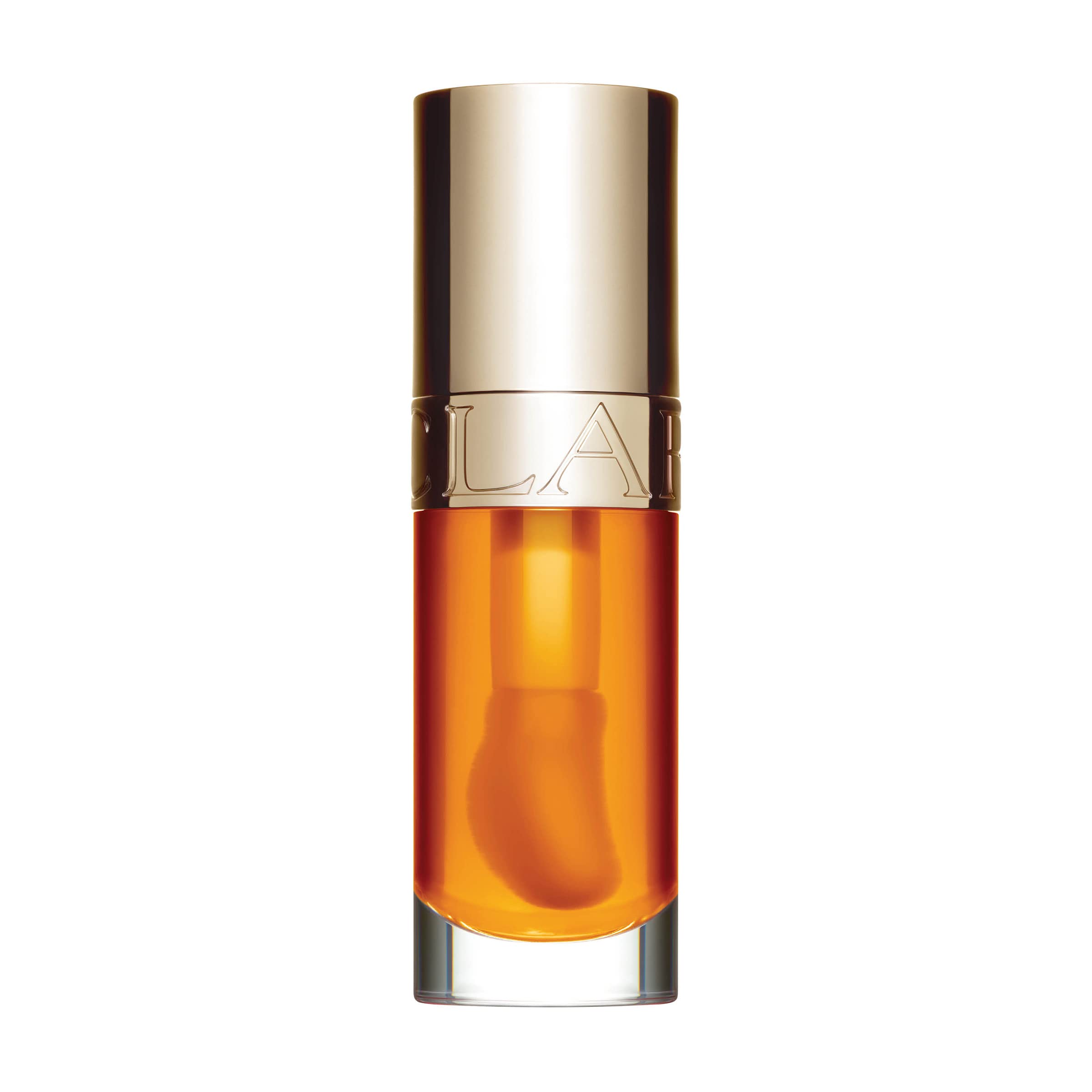 Clarins Lip Comfort Oil en botella brillante aporta brillo y color suave