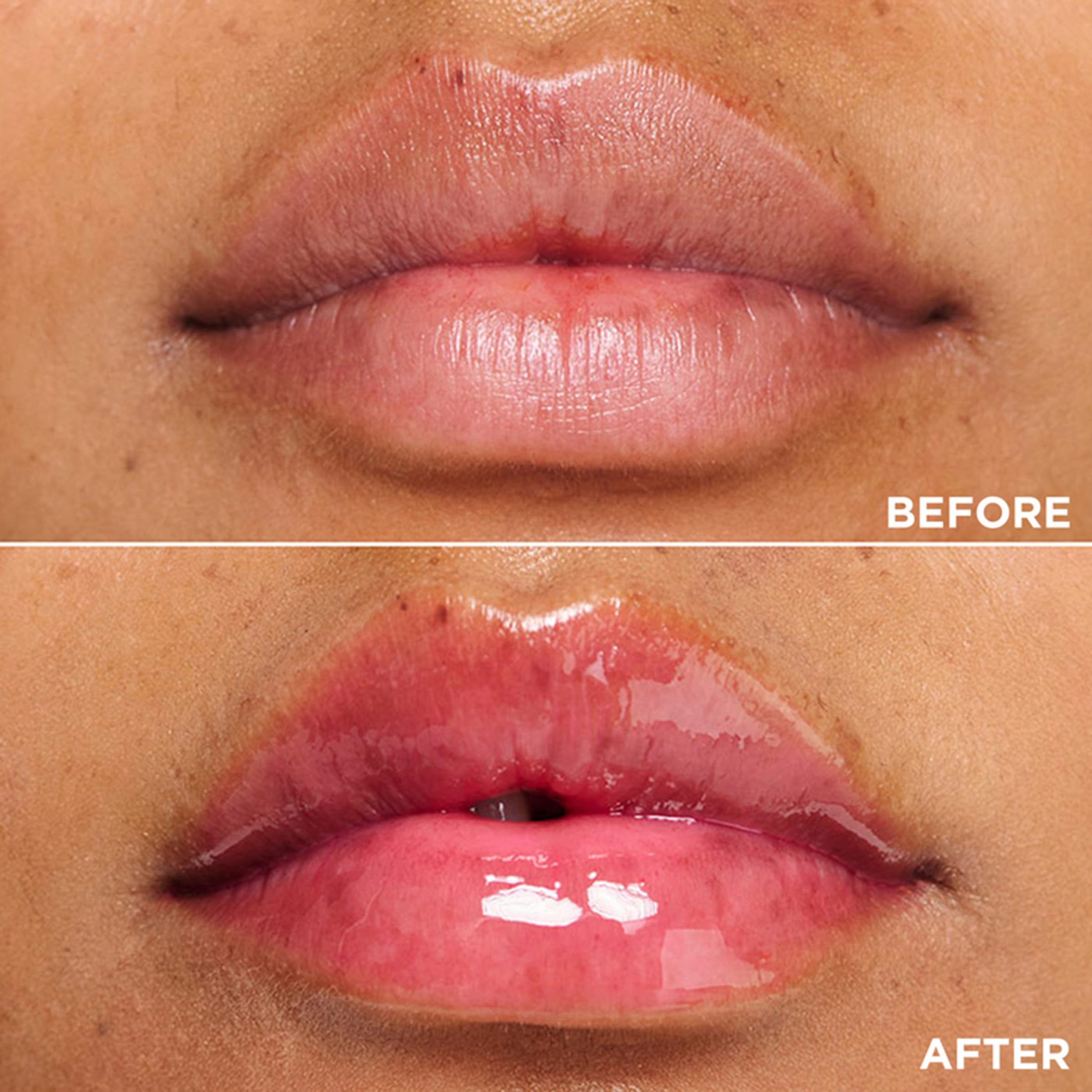 Clarins Lip Comfort Oil, textura de aceite nutritivo para labios.