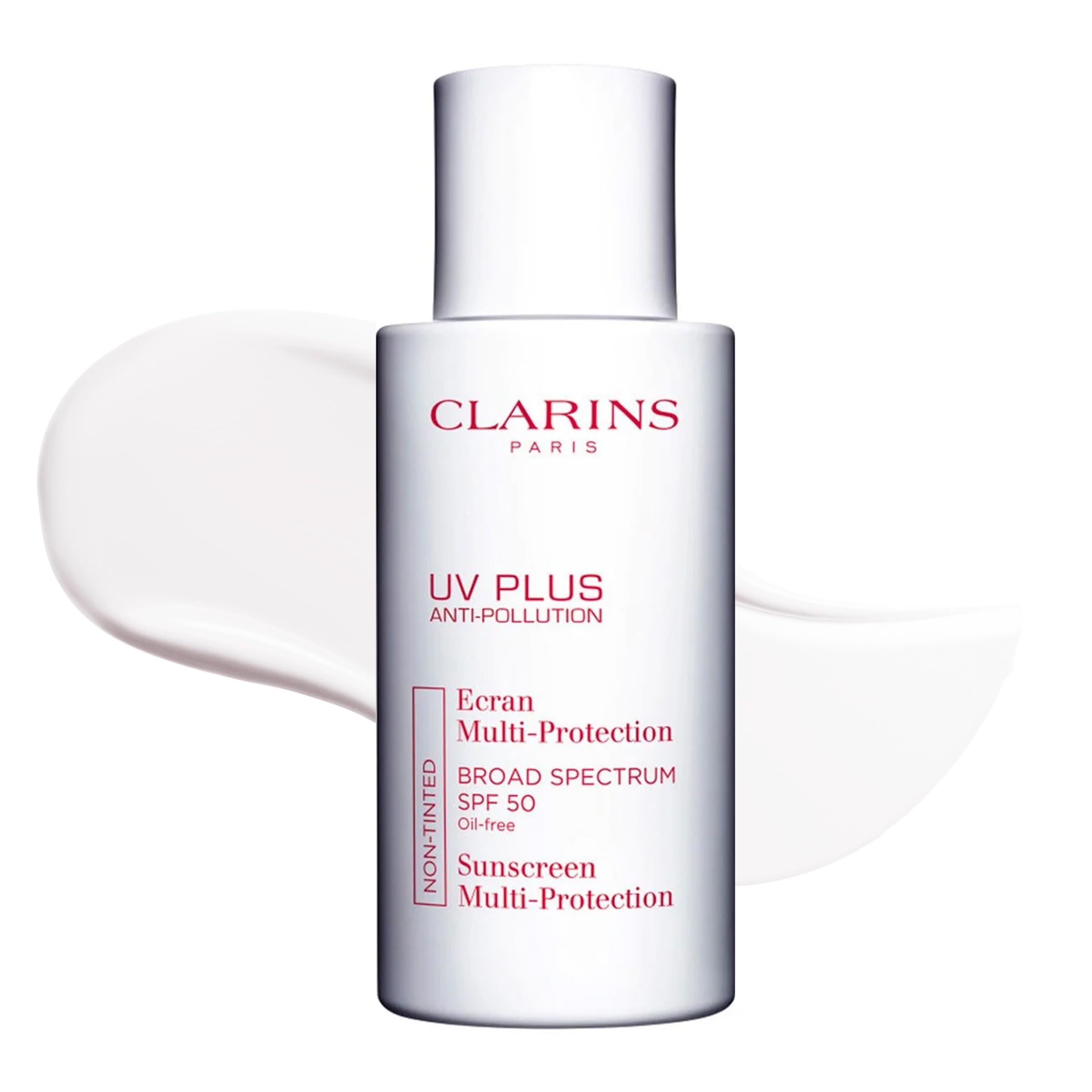 Clarins UV Plus: bote frontal, protección diaria sin brillo.
