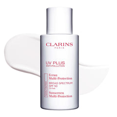 Clarins UV Plus: bote frontal, protección diaria sin brillo.