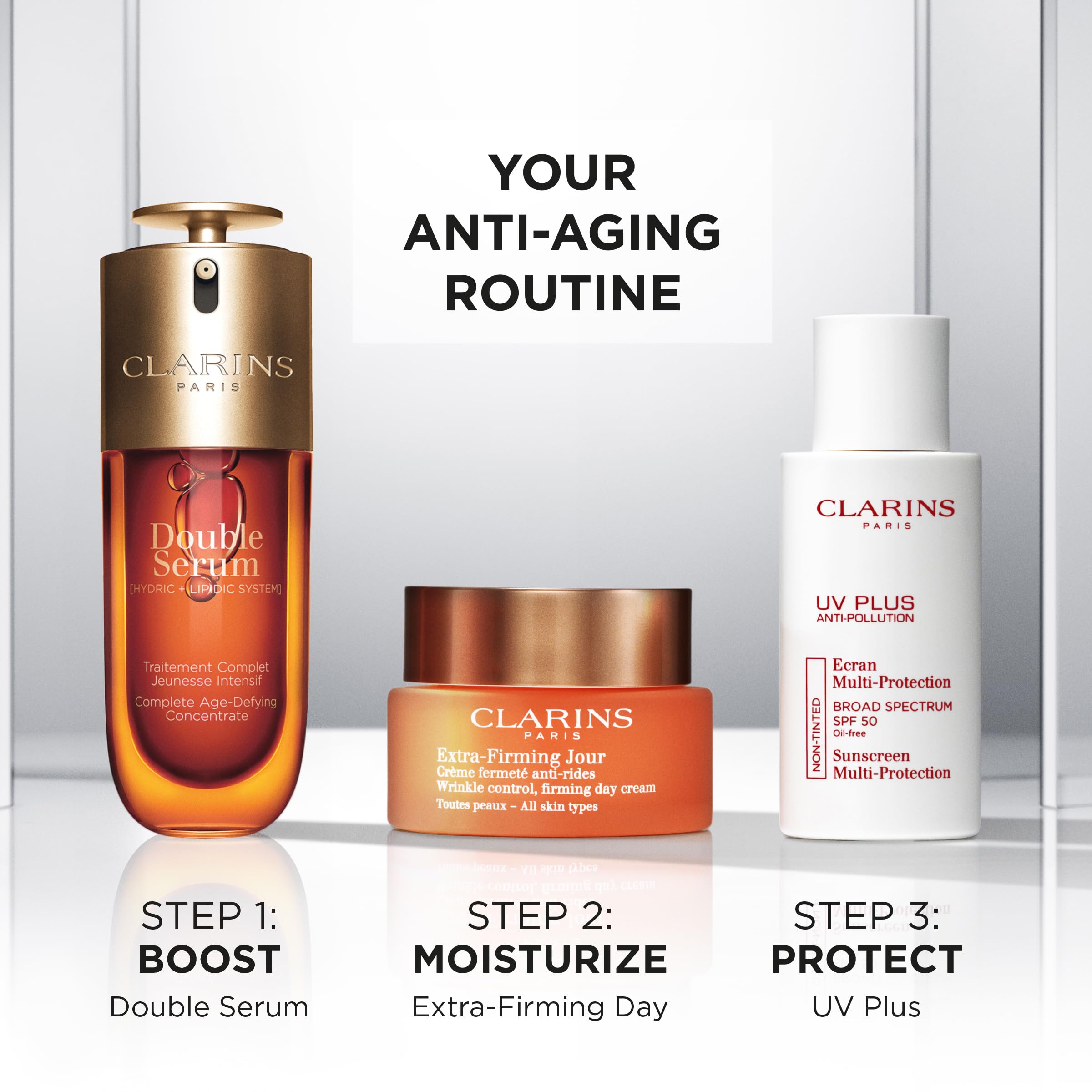 Clarins UV Plus: sin residuo blanco, adecuado para maquillaje.