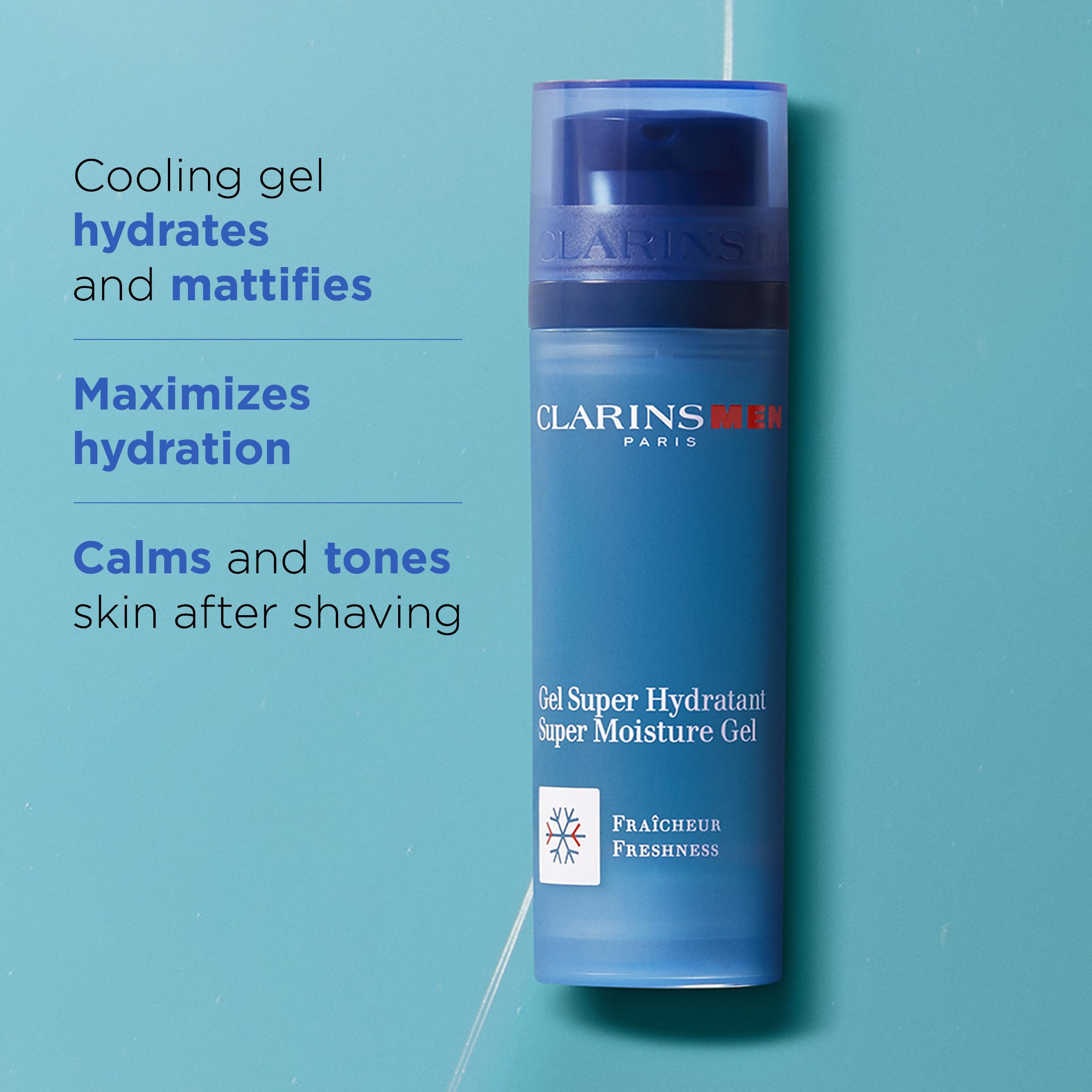 ClarinsMen Gel, textura fresca, uso diario para calmar irritación postafeitado
