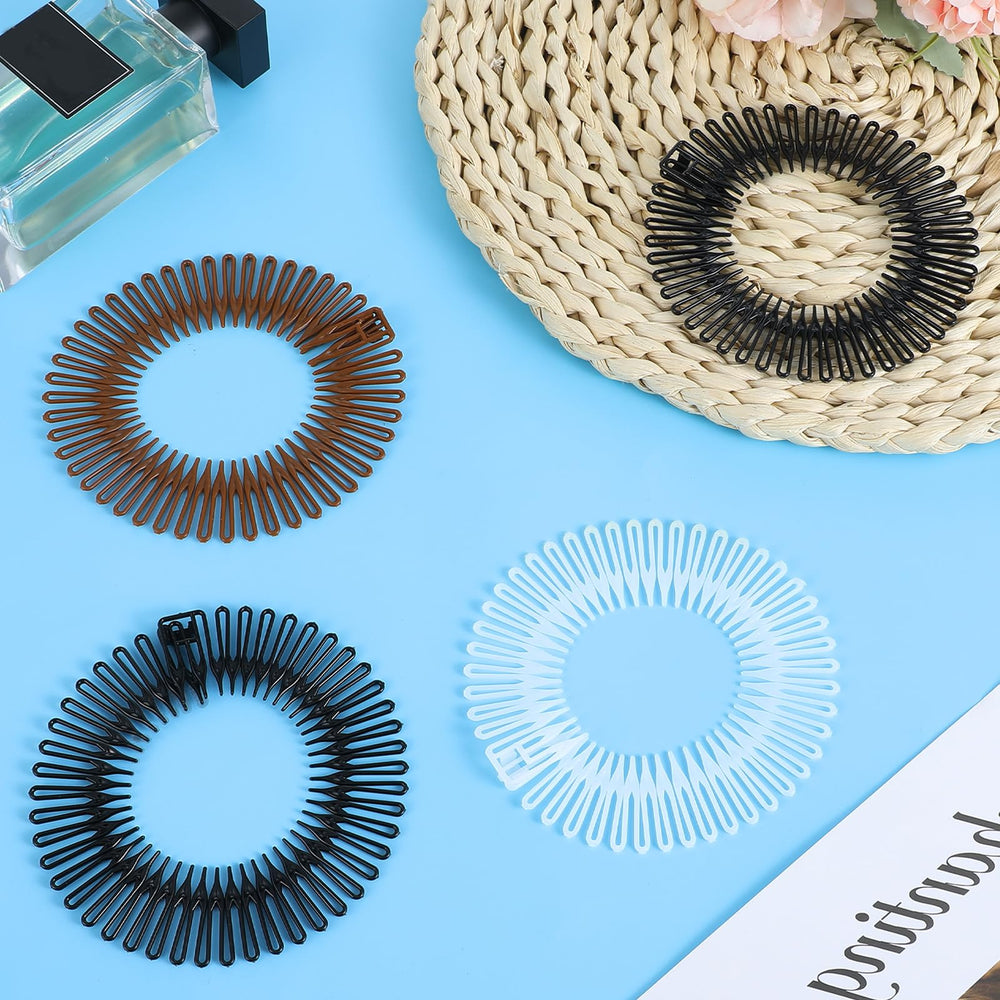 Classicseali diadema circular con dientes blanco para recogidos rápidos