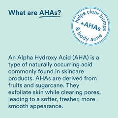 AHA derivado de frutas y caña de azúcar en Clean Age para exfoliación suave.
